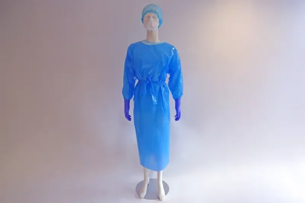 Bata de plástico de protección biológica