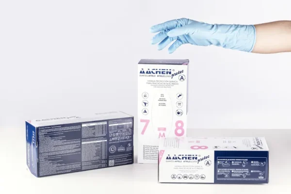 Guante de nitrilo extragrueso para prácticas de alto riesgo - AACHENPROTEC A